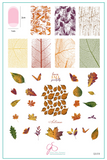 Graceful leaves (CjS-318) - Clear Jelly Stamping Plate