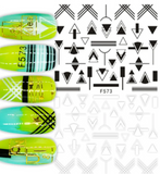 Triangles & Lines Black and White F573-  Thin Decals