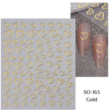 Heart Outlines GOLD  163 -  Thin Decals