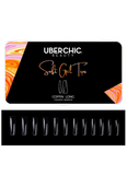 600 Soft Gel Tips: Coffin - Long Clear Full Coverage Tips - Uber Chic Beauty