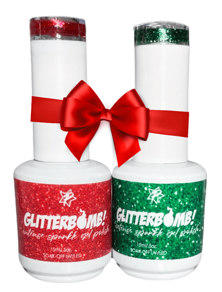 Christmas Glitter Bomb Duo - True Green & Red