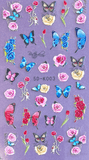 Textured Decals - Butterflies & Roses Textured Decals # K 003