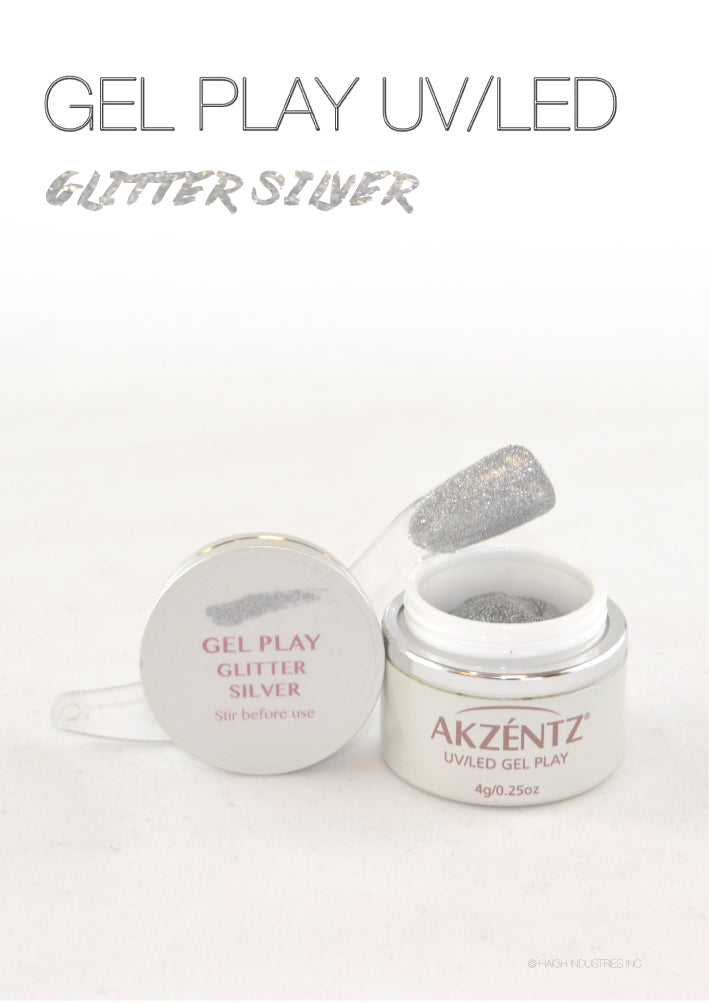 Glitter Silver - Akzentz Gel Play UV/LED