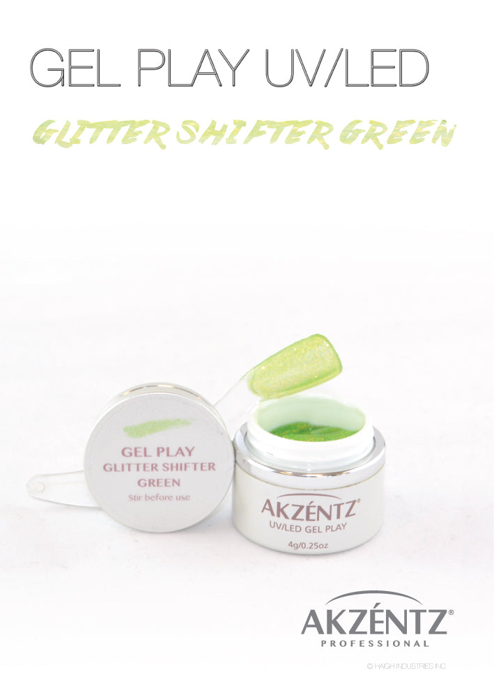Glitter Shifter Green  - Akzentz Gel Play UV/LED