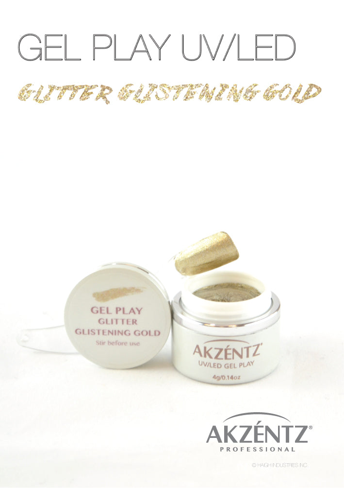 Glitter Glistening Gold Metallic - Akzentz Gel Play UV/LED