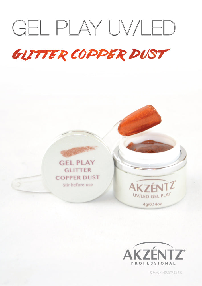 Glitter Copper Dust Metallic - Akzentz Gel Play UV/LED
