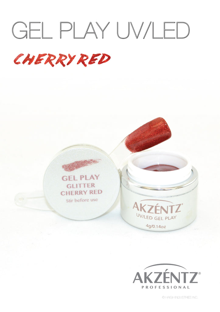 Glitter Cherry Red - Akzentz Gel Play UV/LED