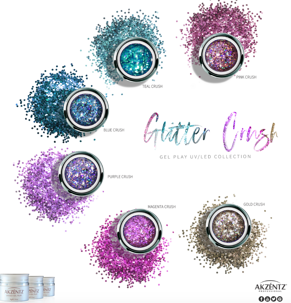 Blue Crush Glitter Gel - Akzentz Gel Play UV/LED