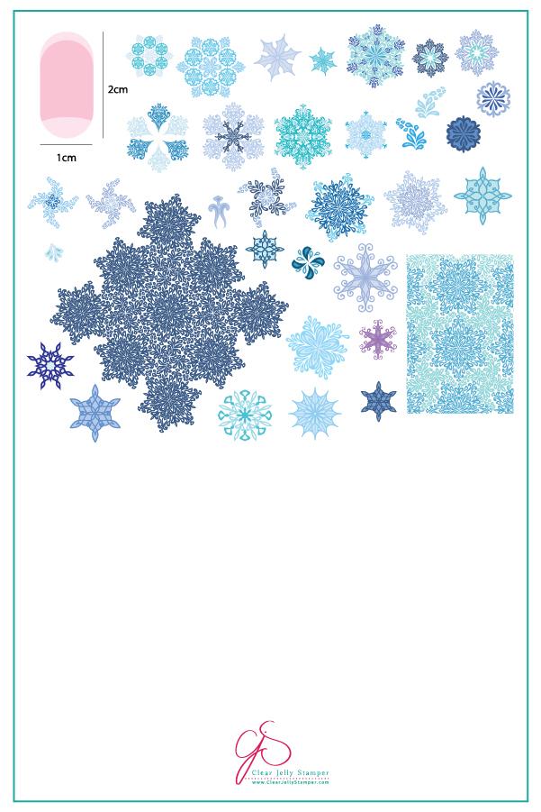 Frozen Flakes (CjS-143) - Clear Jelly Stamping Plate