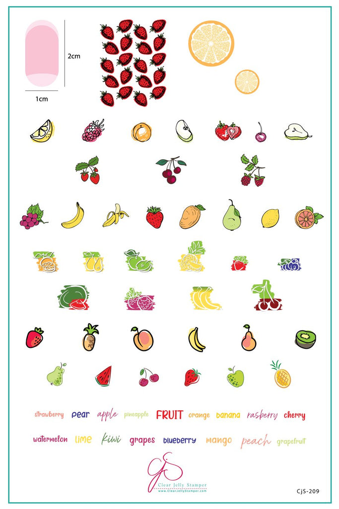 Fruit Cocktail Collection - So Juicy! (CjS-209) - Clear Jelly Stamping Plate