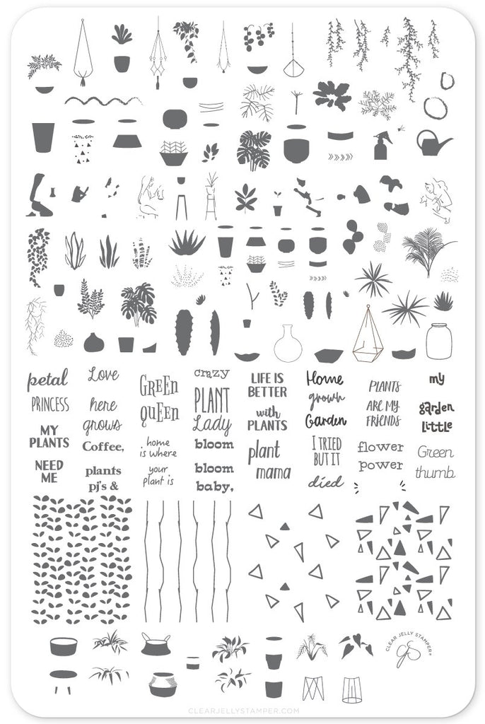 Crazy Plant Lady (CjSLC-07) - Clear Jelly Stamping Plate