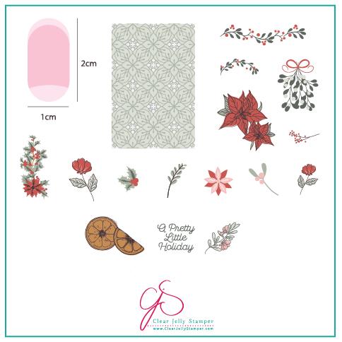 Pretty Little Holiday  (CjS C-33) - CJS Medium Stamping Plate