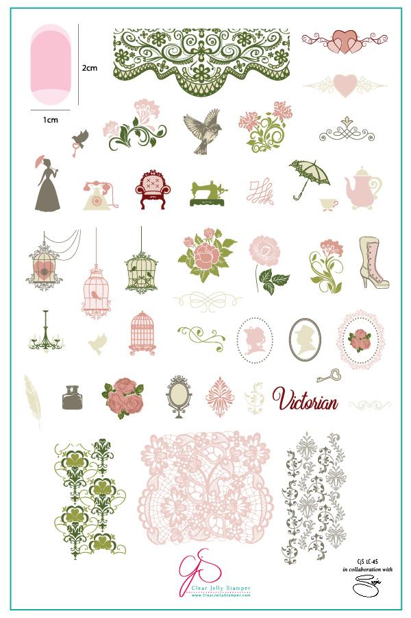 Suzie's Victorian Plate (CjS LC-45) -  Clear Jelly Stamping Plate