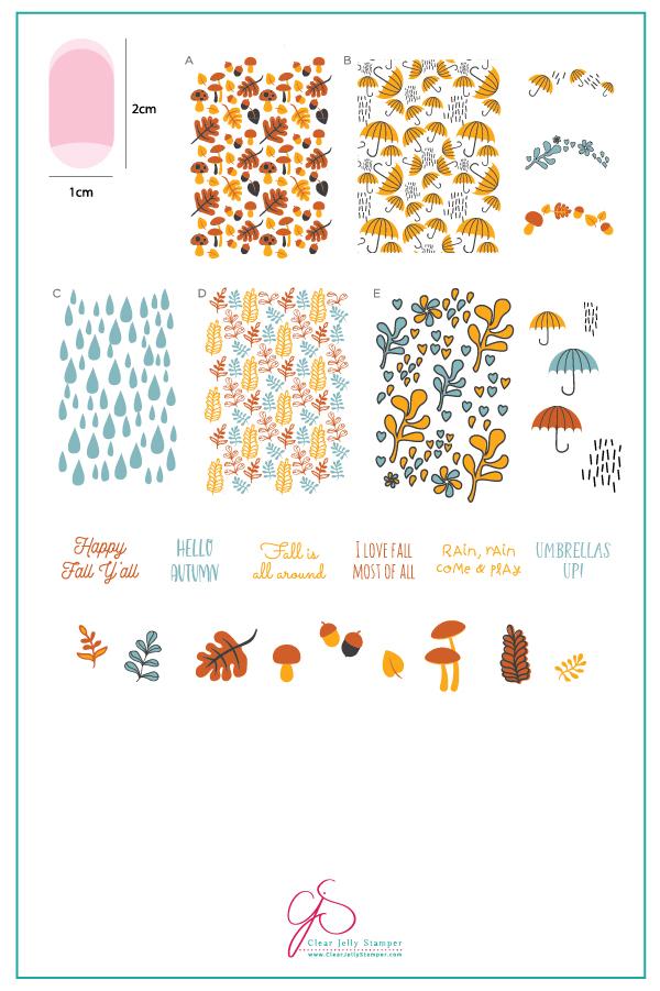 Happy Fall Y'all! -  Fallpaper (CjS-133)  - Clear Jelly Stamping Plate