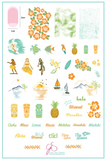 Aloha (CJS-128) - Clear Jelly Stamping Plate