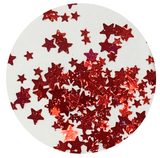 Stars - Red Lazer - Confetti Glitter