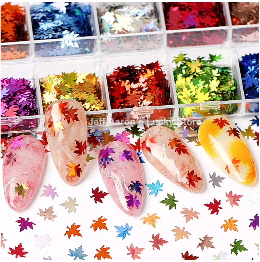 Glitter Kit Sets with 12 Different Gitters - Leaves