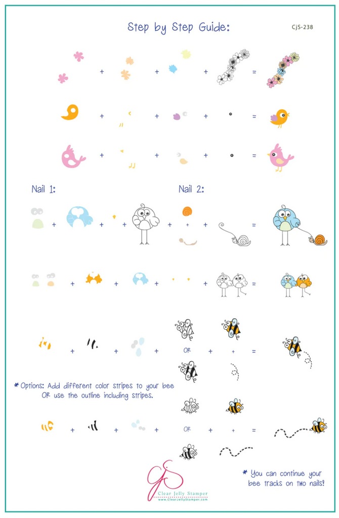 Birds And The Bees (CjS-238) - Clear Jelly Stamping Plate