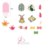 Bitty Bunnies n Blooms (CjSH-10) - CJS Small Stamping Plate