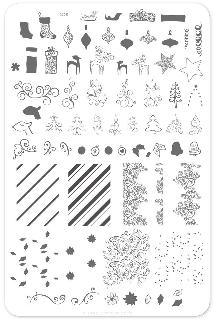 Baubles & Bells (CjS C-21)  - Clear Jelly Stamping Plate