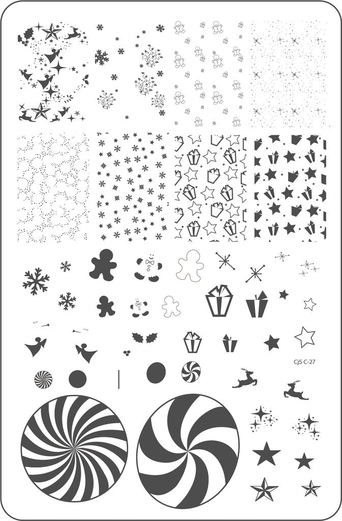 Pretty Paper - Candied (CjS C-27)  - Clear Jelly Stamping Plate
