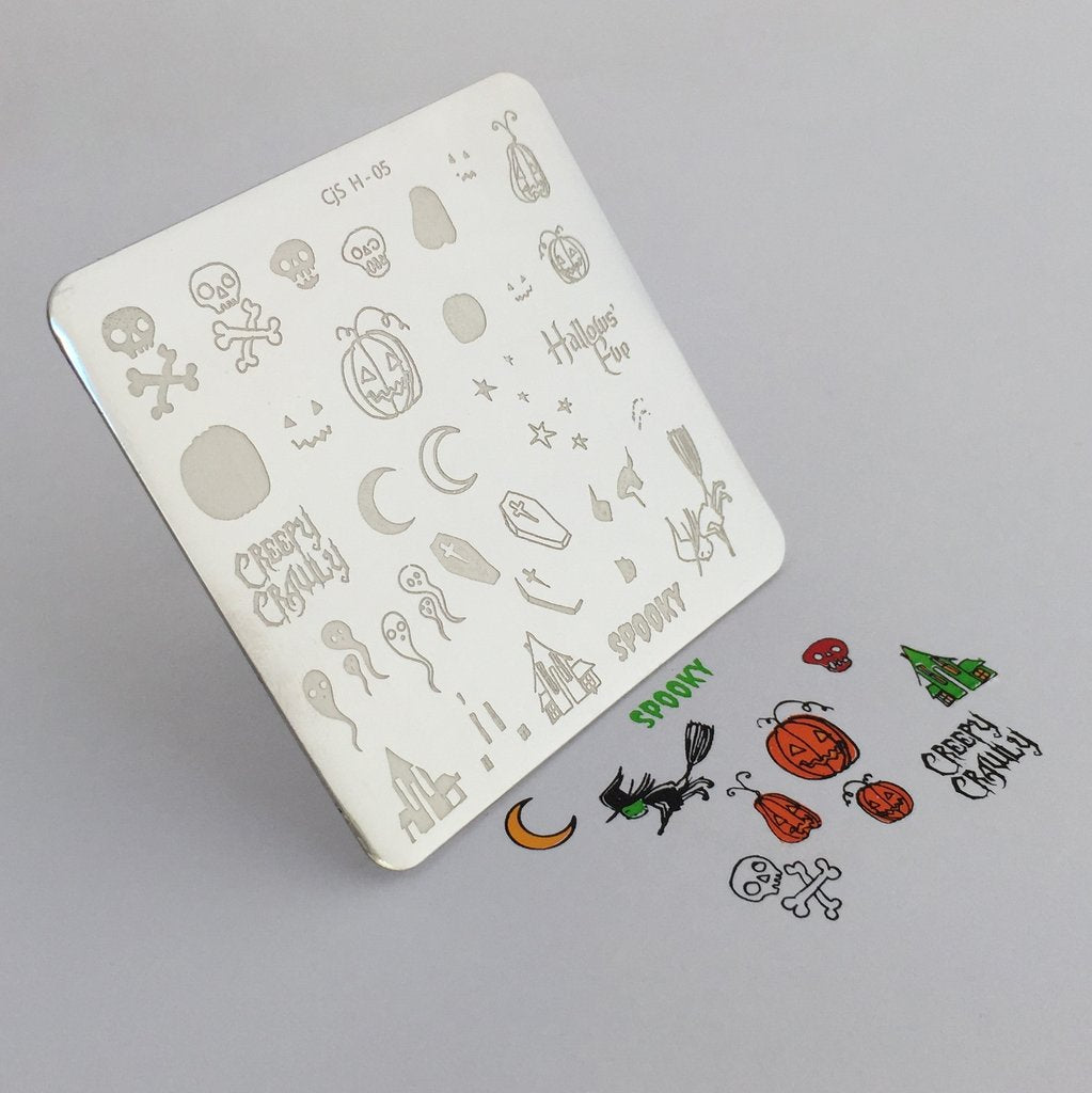 Halloween - Spooky (CjSH-05) - CJS Small Stamping Plate