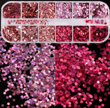 Glitter Kit Sets with 12 Different Gitters - Pinks!