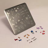 Sea and Stars Doodle (CjS-19) - CJS Small Stamping Plate
