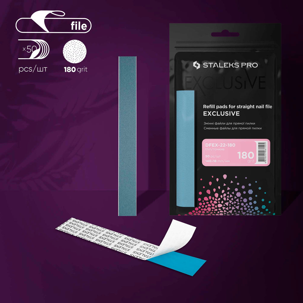 Staleks Pro EXCLUSIVE Padded Disposable Stick On files for Straight EXCLUSIVE 22 Nail File